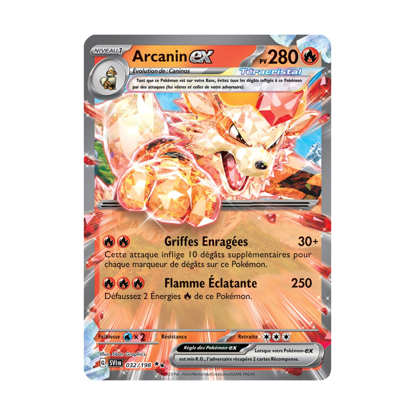 Arcanin ex 032 198 Carte Pokémon Écarlate et Violet EV01 DracauGames