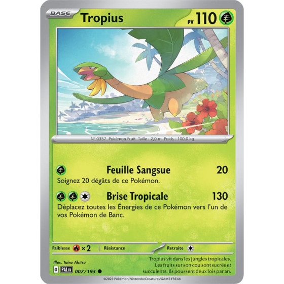 Tropius Carte Pok Mon Volutions Paldea Ev Dracaugames