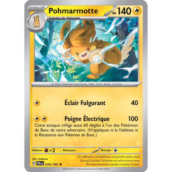 Pohmarmotte 076 193 Carte Pokémon Évolutions à Paldea EV02