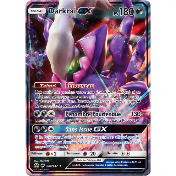 Darkrai GX 88a 147 Carte Pokémon à l unité DracauGames