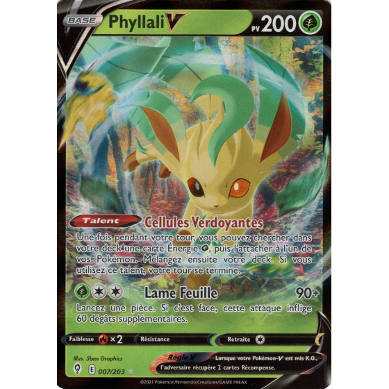 Phyllali V EB07 007 203 Évolution Céleste SWSH07 Carte Pokémon à