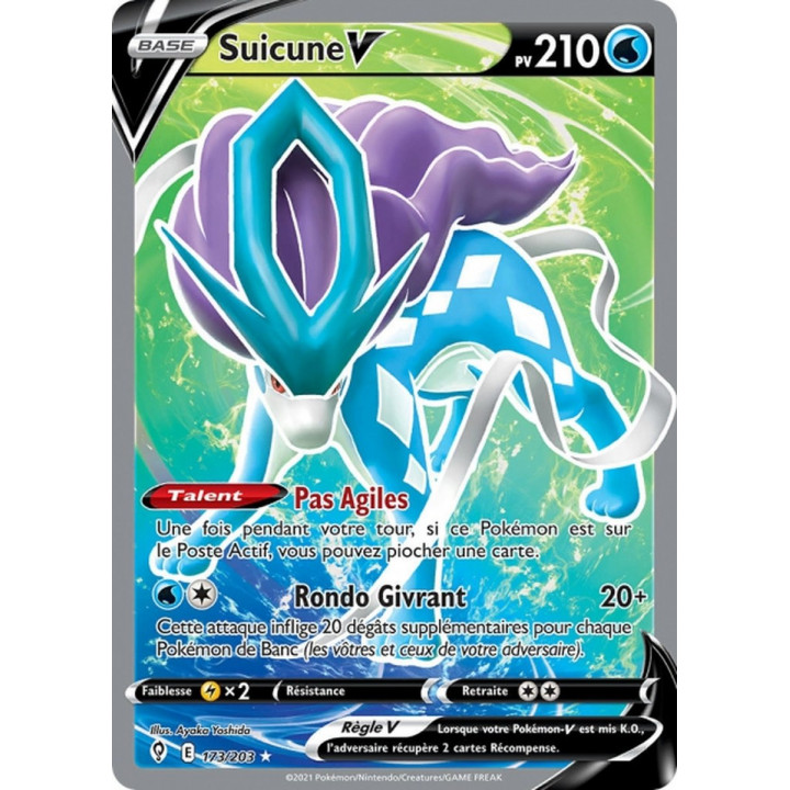 Suicune-V - EB07 173/203 - Évolution Céleste SWSH07 - Cartes Pokémon