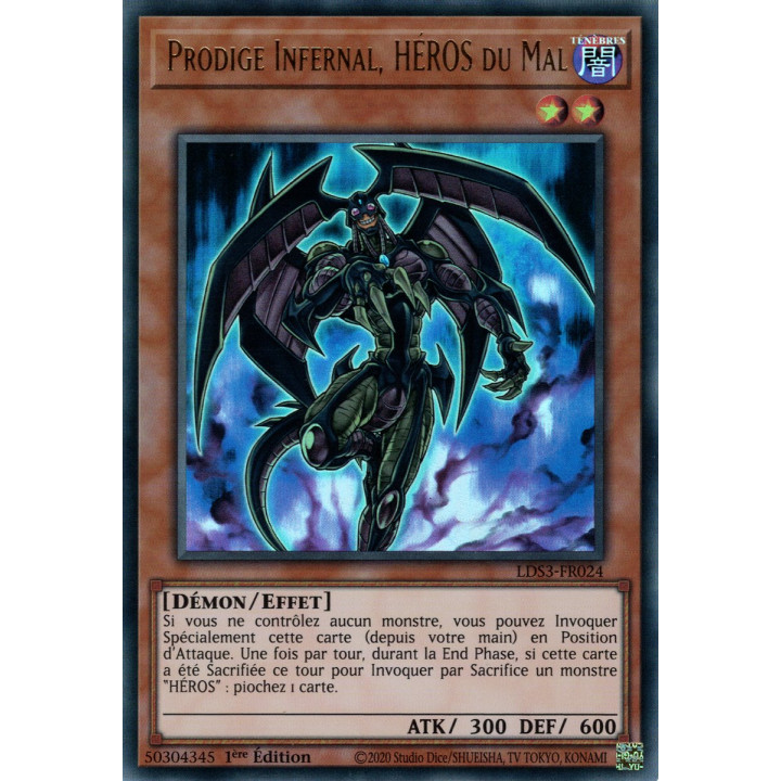 Prodige Infernal, HÉROS du Mal - LDS3-FR024 (V.1 - Doré) - Cartes Yu-Gi-Oh!