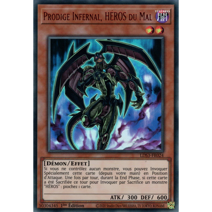 Prodige Infernal, HÉROS du Mal - LDS3-FR024 (V.2 - Rouge) - Cartes Yu-Gi-Oh!