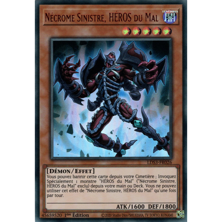 Nécrome Sinistre, HÉROS du Mal - LDS3-FR026 (V.2 - Rouge) - Cartes Yu-Gi-Oh!