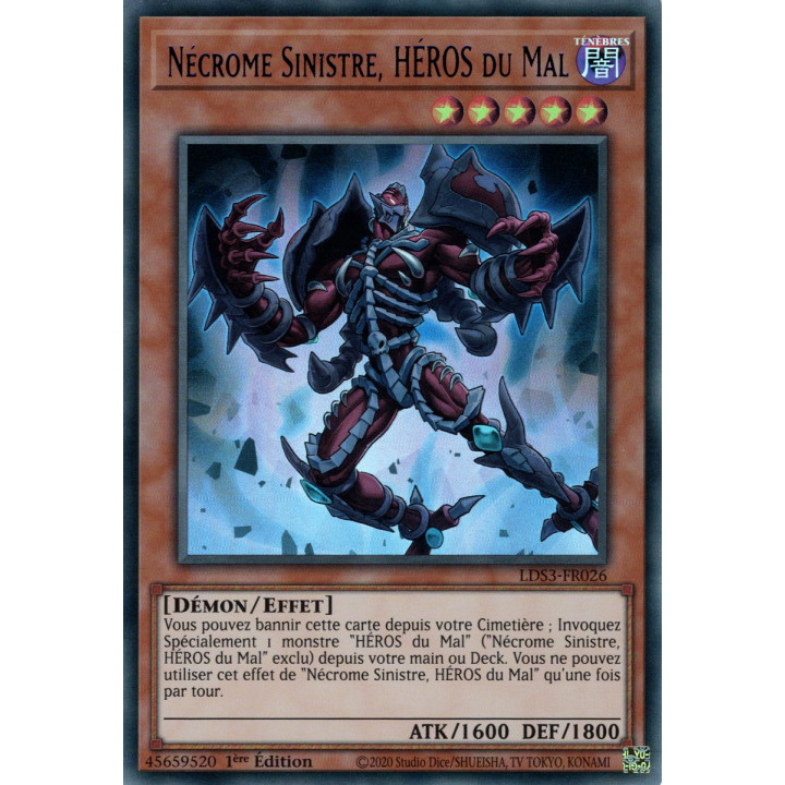 Nécrome Sinistre, HÉROS du Mal - LDS3-FR026 (V.3 - Bleu) - Cartes Yu-Gi-Oh!