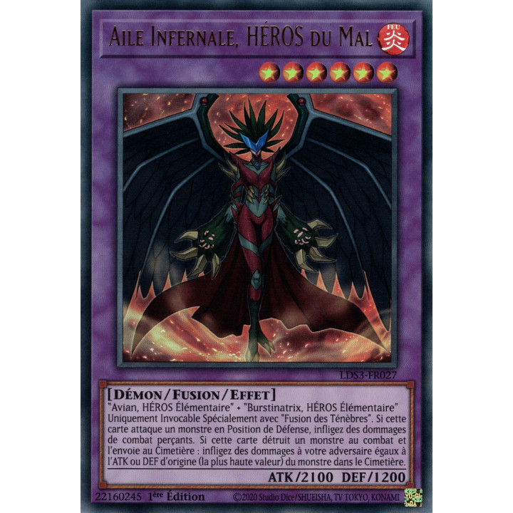 Aile Infernale, HÉROS du Mal - LDS3-FR027 (V.1 - Doré) - Cartes Yu-Gi-Oh!