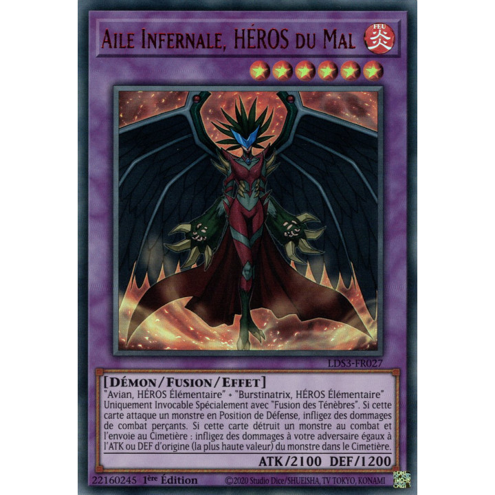 Aile Infernale, HÉROS du Mal - LDS3-FR027 (V.2 - Rouge) - Cartes Yu-Gi-Oh!