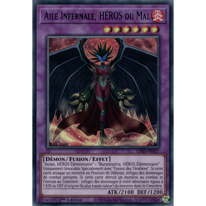 Aile Infernale, HÉROS du Mal - LDS3-FR027 (V.3 - Bleu) - Cartes Yu-Gi-Oh!