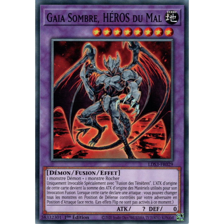 Gaia Sombre, HÉROS du Mal - LDS3-FR029 - Cartes Yu-Gi-Oh!