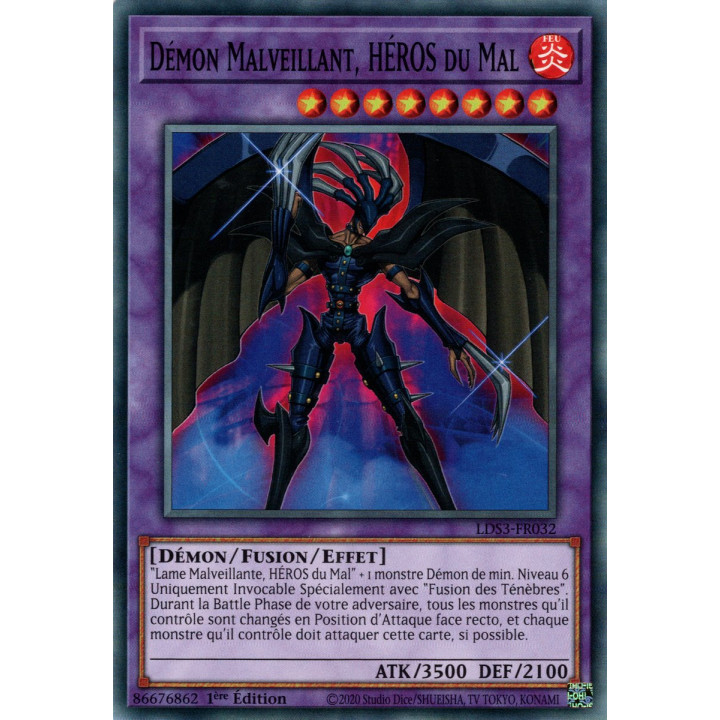 Démon Malveillant, HÉROS du Mal - LDS3-FR032 - Cartes Yu-Gi-Oh!