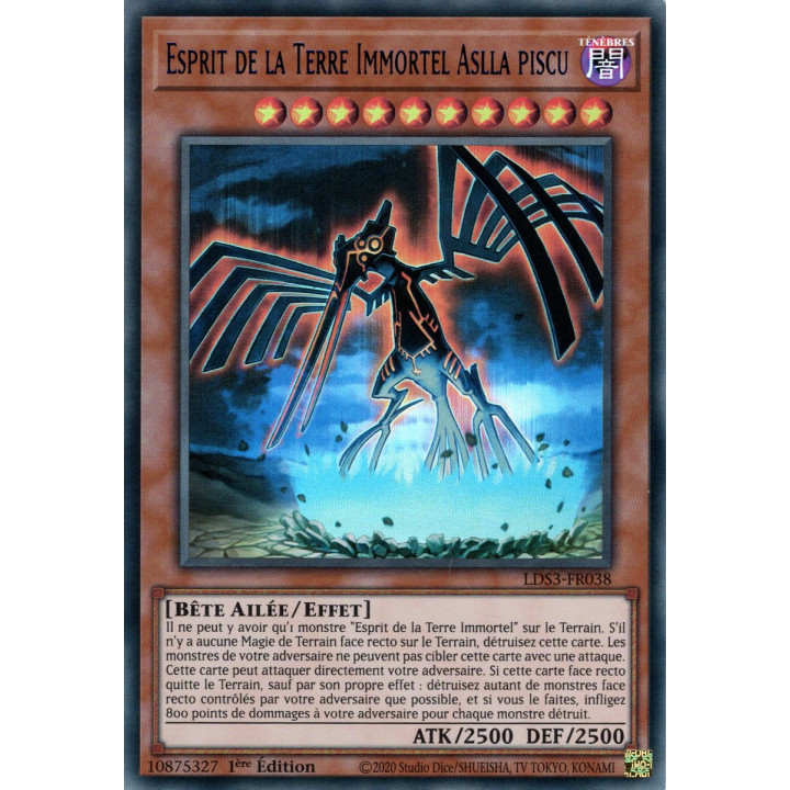 Esprit de la Terre Immortel Aslla piscu - LDS3-FR038 (V.3 - Bleu) - Cartes Yu-Gi-Oh!