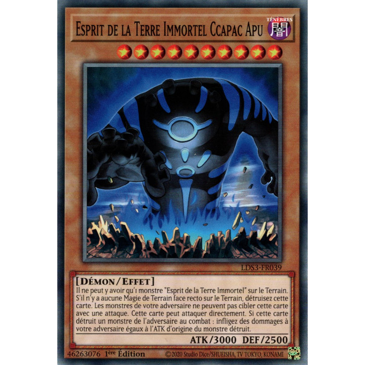 Esprit de la Terre Immortel Ccapac Apu - LDS3-FR039 - Cartes Yu-Gi-Oh!