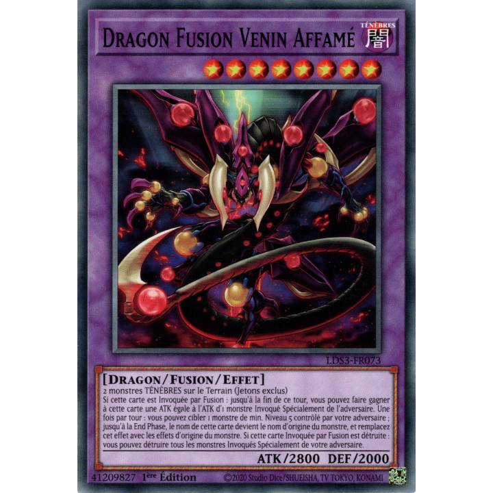 Dragon Fusion Venin Affamé - LDS3-FR073 - Cartes Yu-Gi-Oh!