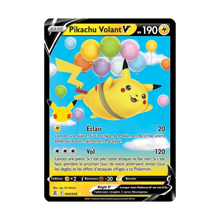 Pikachu Volant V - EB07.5 006/025 - Célébrations 25ans SWSH07.5 - Cartes Pokémon