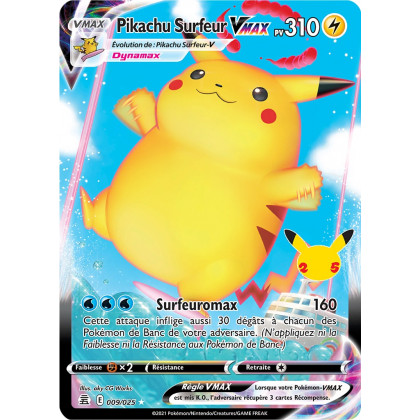 Pikachu Surfeur VMAX - EB07.5 009/025 - Célébrations 25ans SWSH07.5 - Cartes Pokémon