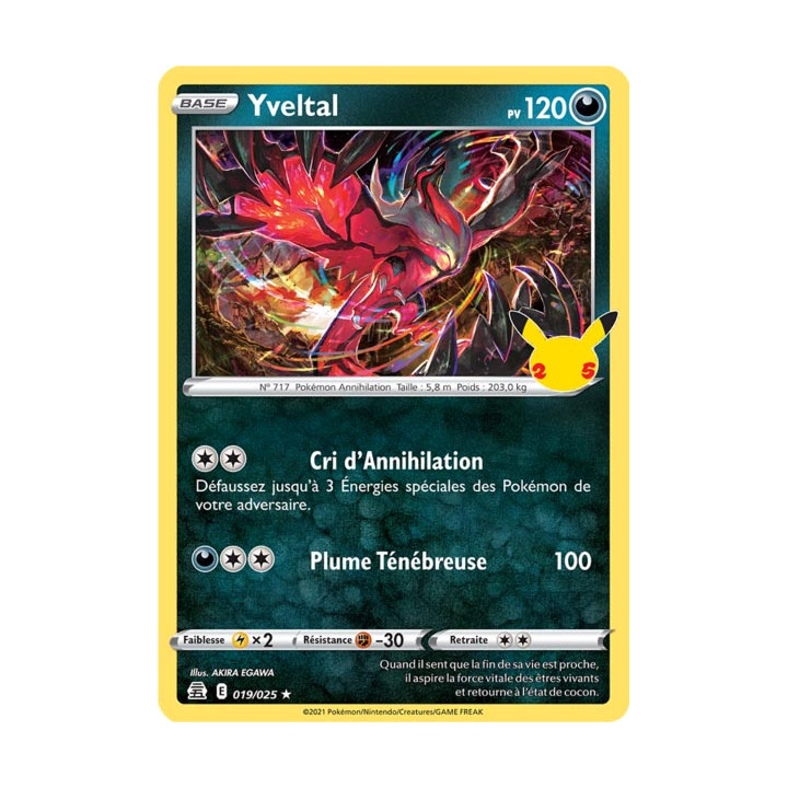 Yveltal - EB07.5 019/025 - Célébrations 25ans SWSH07.5 - Cartes Pokémon