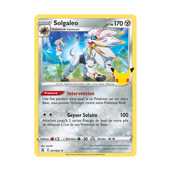 Solgaleo - EB07.5 021/025 - Célébrations 25ans SWSH07.5 - Cartes Pokémon