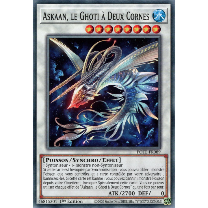 Askaan, le Ghoti à Deux Cornes - POTE-FR089 - Carte Yu-Gi-Oh!