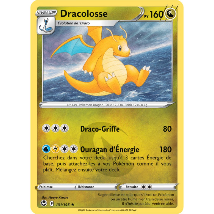 Dracolosse - 131/195 - Holo Rare / Reverse - Carte Pokémon Tempête Argentée EB12