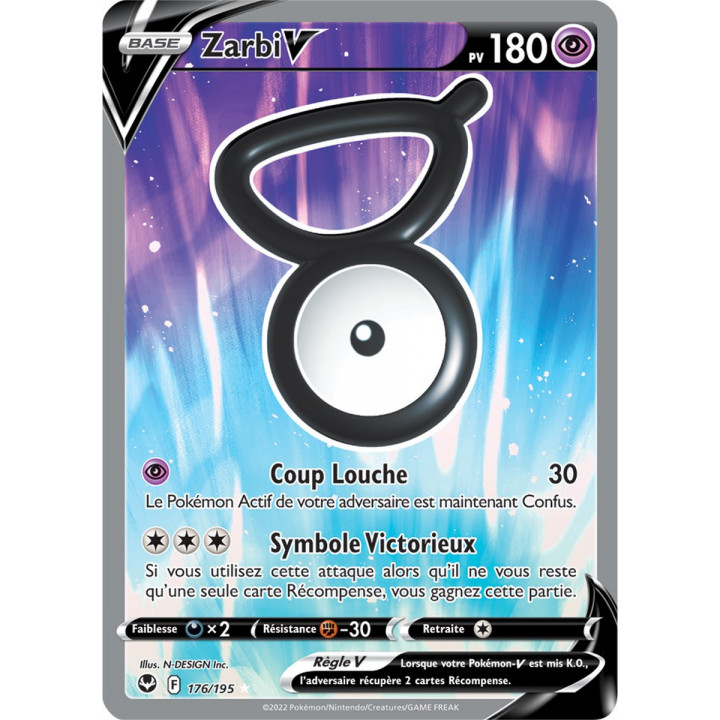 Zarbi V - 176/195 - Ultra Rare Full Art - Carte Pokémon Tempête Argentée EB12