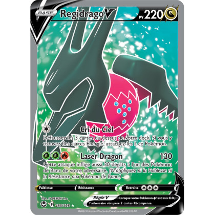 Regidrago V - 183/195 - Ultra Rare Full Art - Carte Pokémon Tempête Argentée EB12