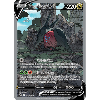 Regidrago V - 184/195 - Ultra Rare Full Art Alternative - Carte Pokémon Tempête Argentée EB12