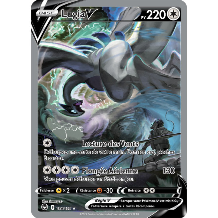 Lugia V - 186/195 - Ultra Rare Full Art Alternative - Carte Pokémon Tempête Argentée EB12