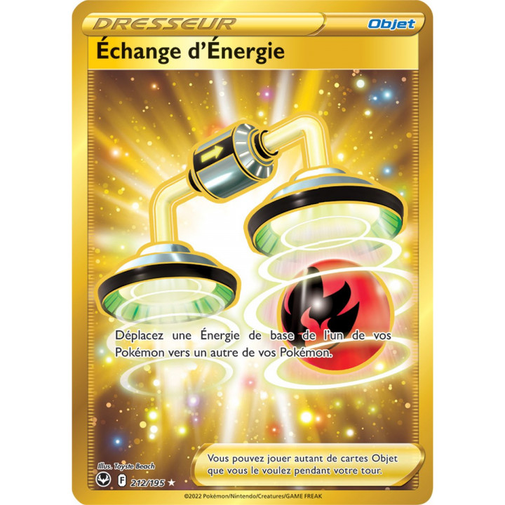 Échange d'Énergie - 212/195 - Dresseur Secrète Gold - Carte Pokémon Tempête Argentée EB12