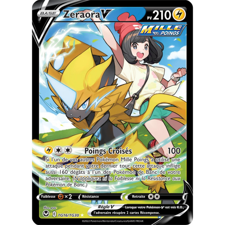 Zeraora V - TG16/TG30 - Full Art Alternative Mille Poings Secrète - Carte Pokémon Tempête Argentée EB12