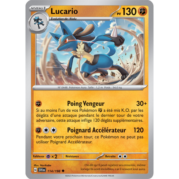 Lucario - 114/198 - Carte Pokémon Écarlate et Violet EV01