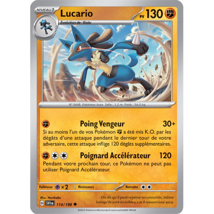 Lucario - 114/198 - Carte Pokémon Écarlate et Violet EV01