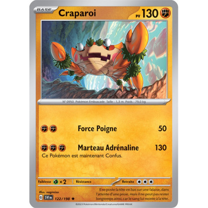 Craparoi - 122/198 - Carte Pokémon Écarlate et Violet EV01