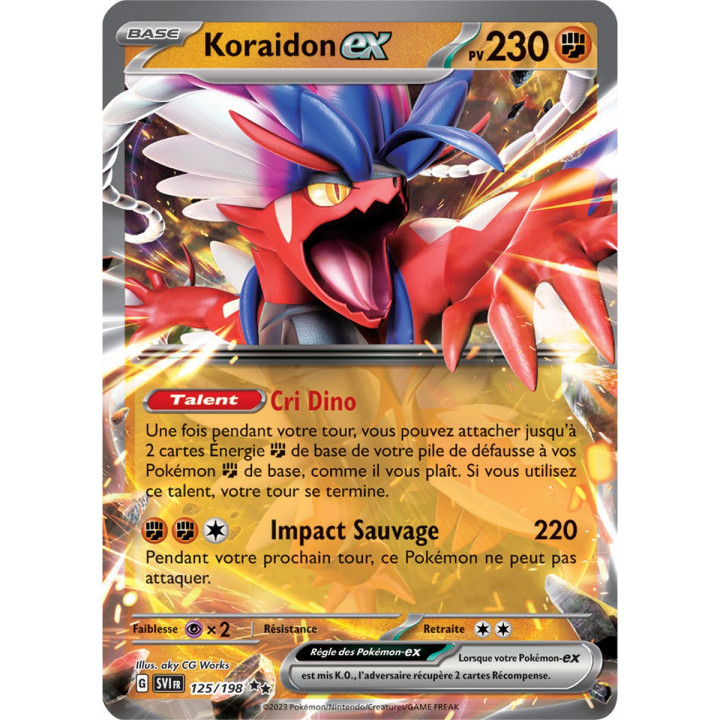 Koraidon ex - 125/198 - Carte Pokémon Écarlate et Violet EV01