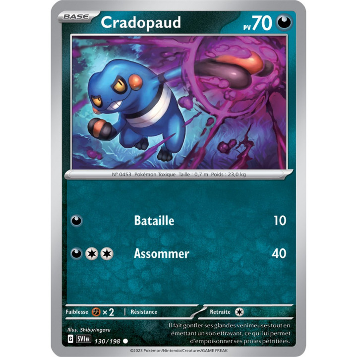 Cradopaud - 130/198 - Carte Pokémon Écarlate et Violet EV01