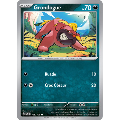 Grondogue - 135/198 - Carte Pokémon Écarlate et Violet EV01