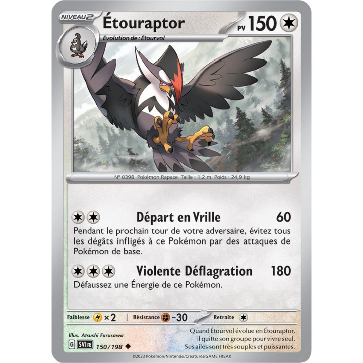 Étouraptor - 150/198 - Carte Pokémon Écarlate et Violet EV01