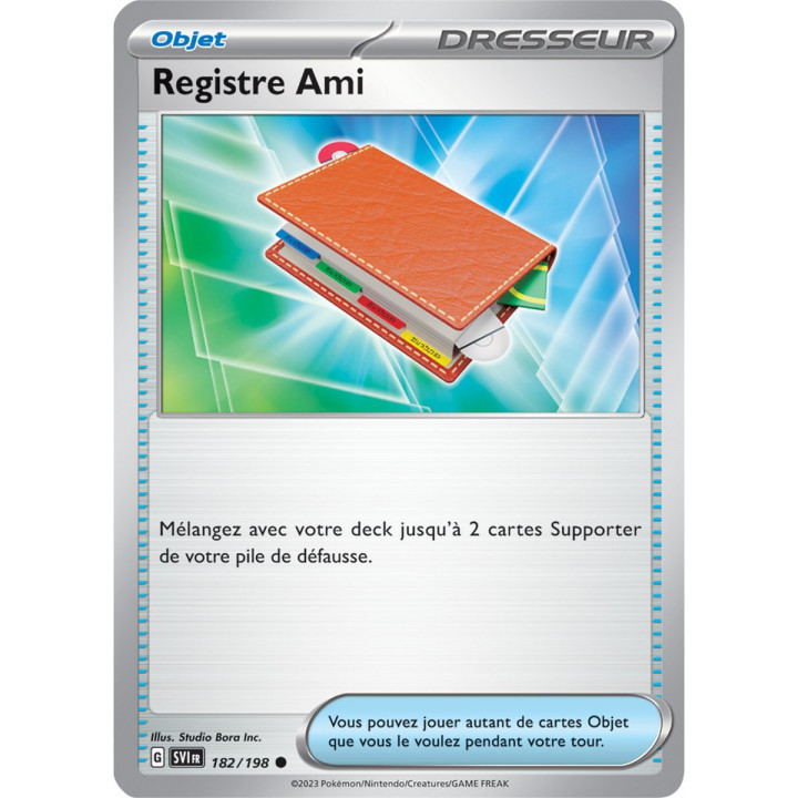 Registre Ami - 182/198 - Carte Pokémon Écarlate et Violet EV01