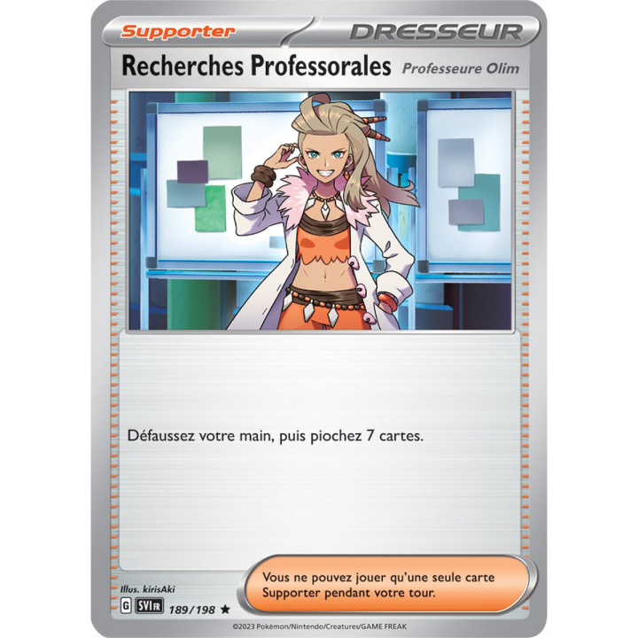 Recherches Professorales - 189/198 - Carte Pokémon Écarlate et Violet EV01