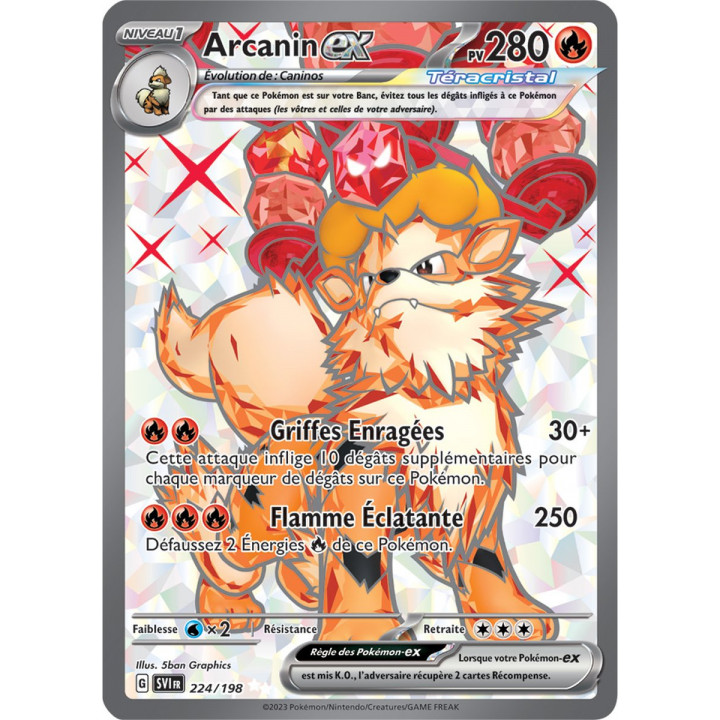 Arcanin ex - 224/198 - Carte Pokémon Écarlate et Violet EV01