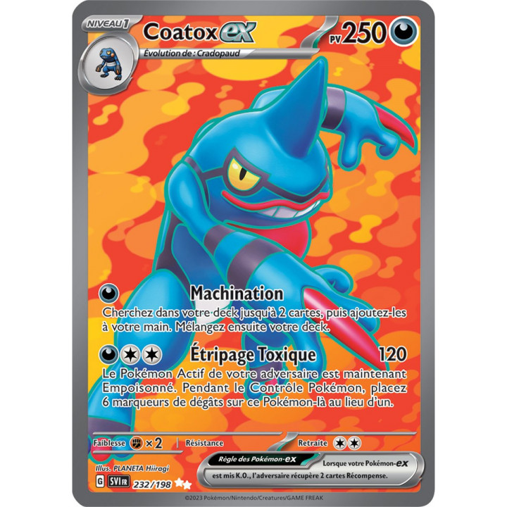 Coatox ex - 232/198 - Carte Pokémon Écarlate et Violet EV01