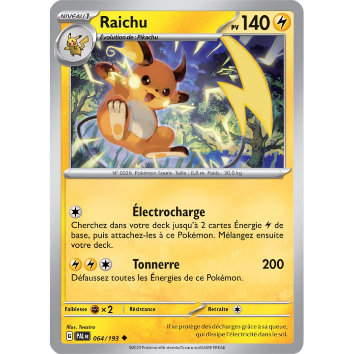 Raichu - 064/193 - Carte Pokémon Évolutions à Paldea EV02