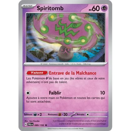 Spiritomb - 089/193 - Carte Pokémon Évolutions à Paldea EV02