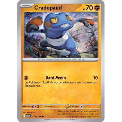 Cradopaud - 114/193 - Carte Pokémon Évolutions à Paldea EV02