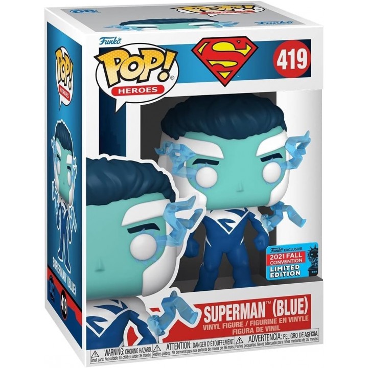 DC Comics POP! Superman (Blue) NYCC Fall Convention Vinyle Figurine 10cm N°419