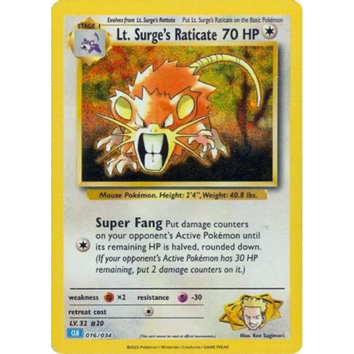 Lt. Surge's Raticate - 016/034