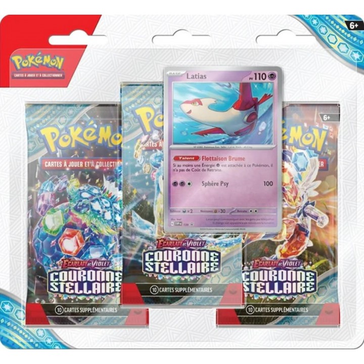 Pokémon JCC - Pack 3 Boosters Écarlate et Violet 07 : Couronne Stellaire - Latias