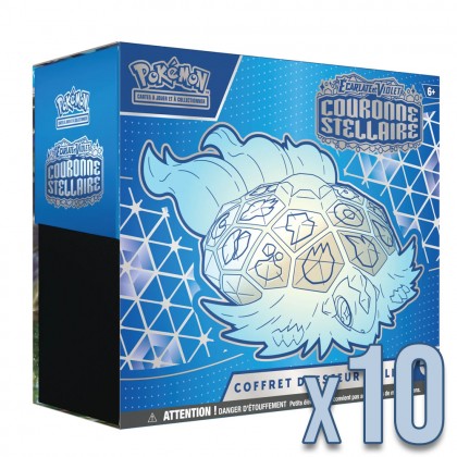 Pokémon - Carton de 10 Coffrets Dresseur d'Élite EV07 Couronne Stellaire : Terapagos