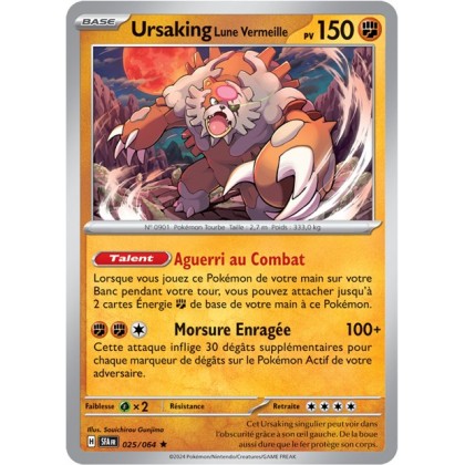 Ursaking Lune Vermeille - 025/064 - Pokémon - Fable Nébuleuse