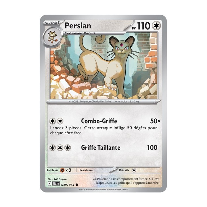 Persian - 049/064 - Pokémon - Fable Nébuleuse